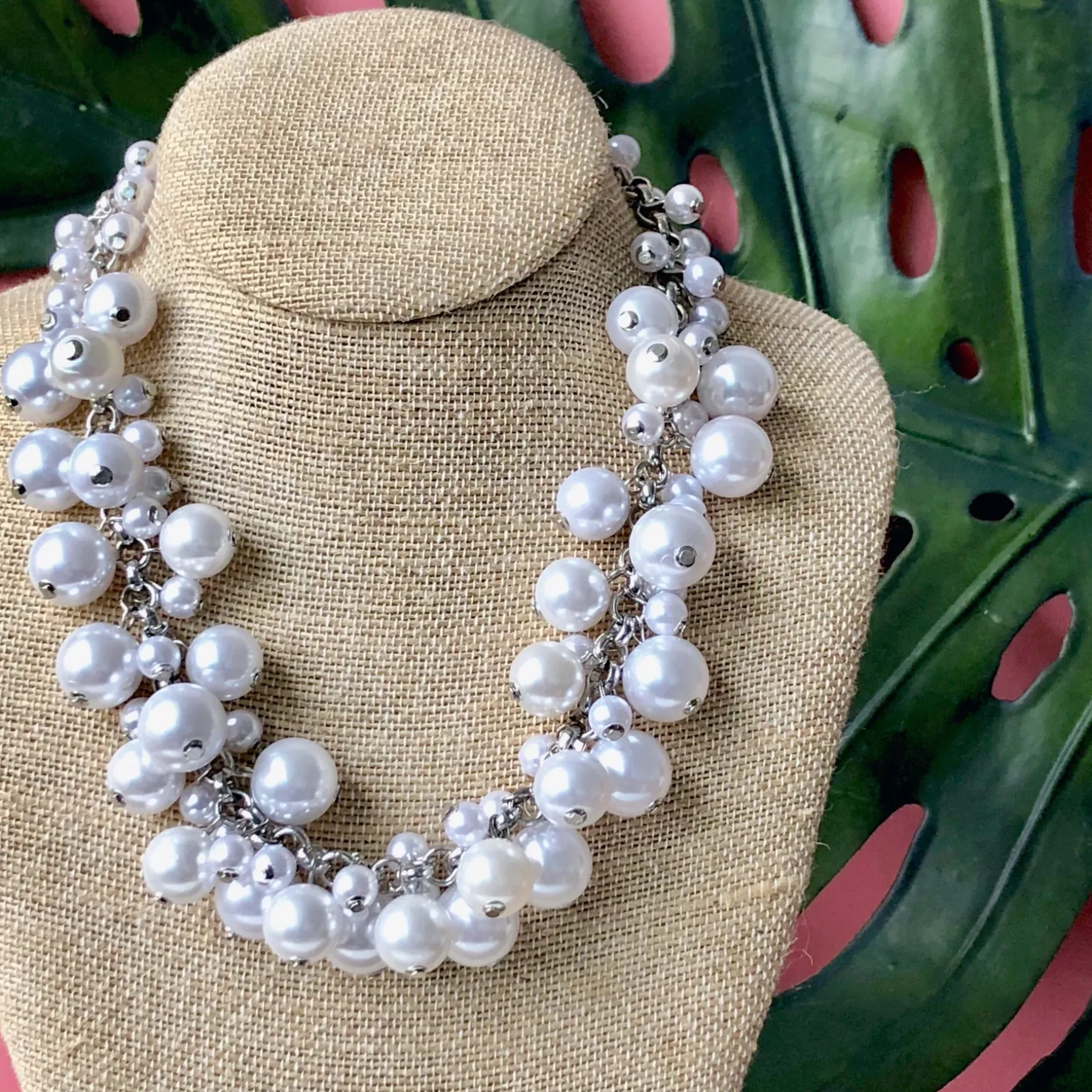 Molly Pearl Bauble Necklace - Silver