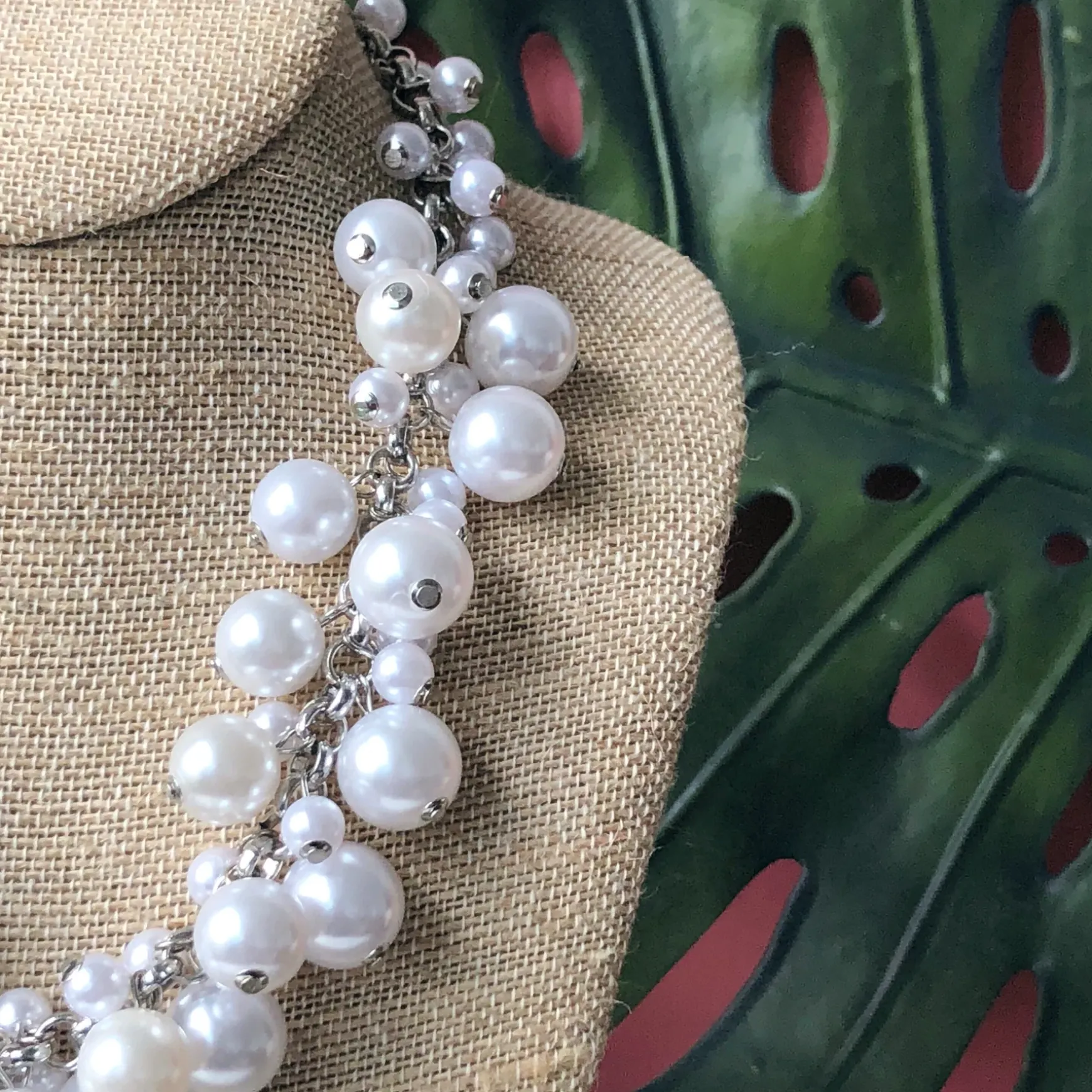 Molly Pearl Bauble Necklace - Silver