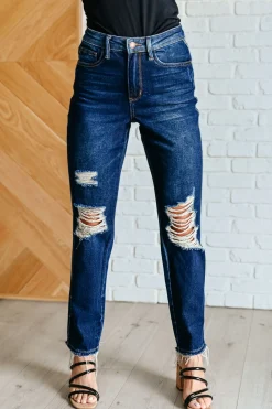 Montana High Rise Rigid Magic Distressed Straight Jeans by Judy Blue