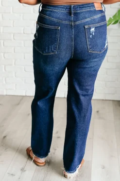 Montana High Rise Rigid Magic Distressed Straight Jeans by Judy Blue