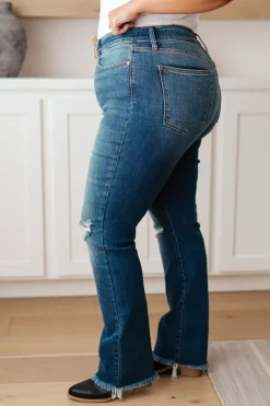 Morgan High Rise Distressed Straight Jeans by Judy Blue