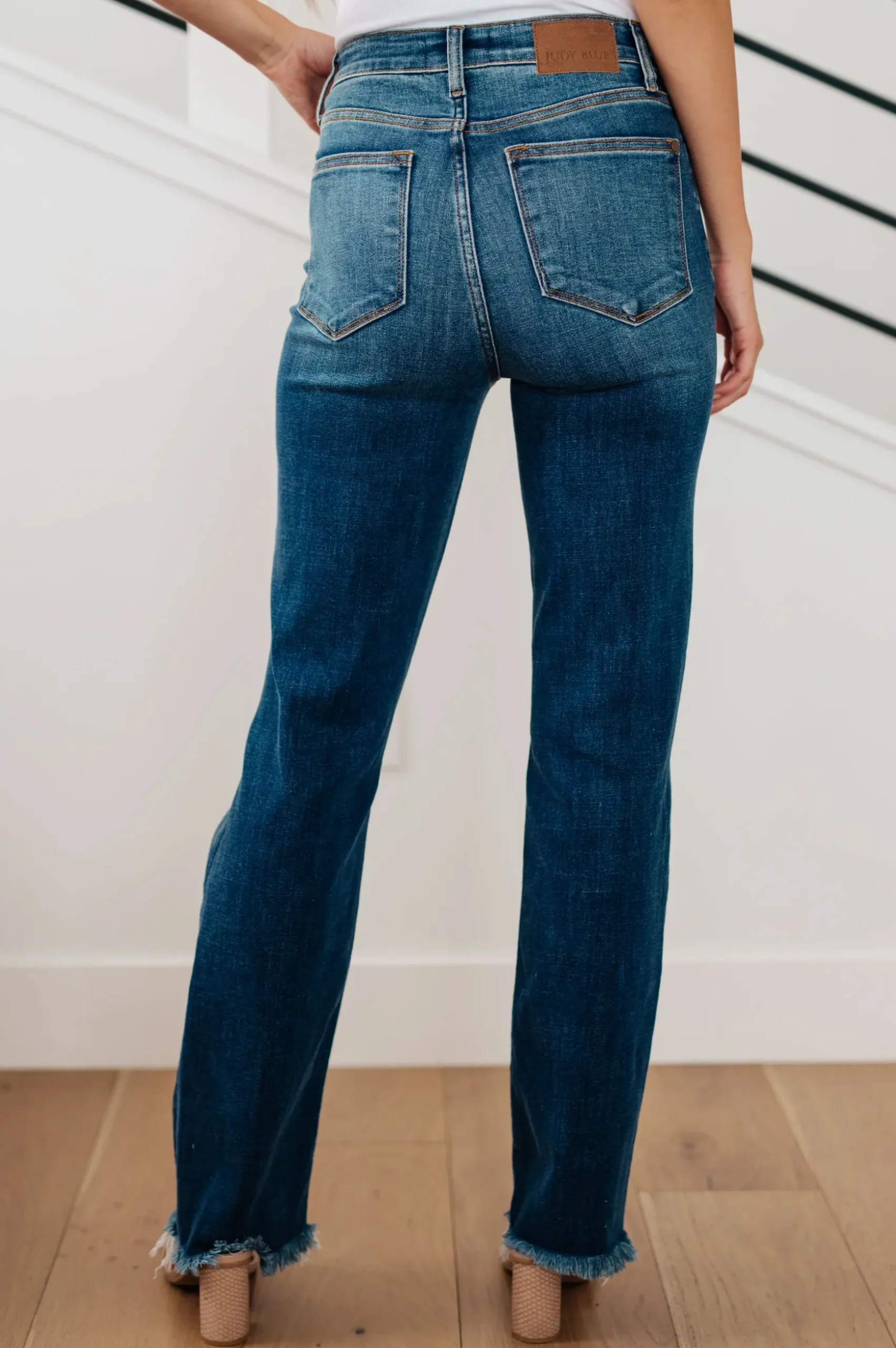 Morgan High Rise Distressed Straight Jeans by Judy Blue