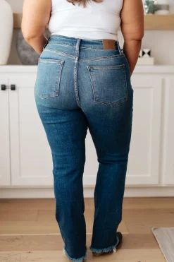 Morgan High Rise Distressed Straight Jeans by Judy Blue