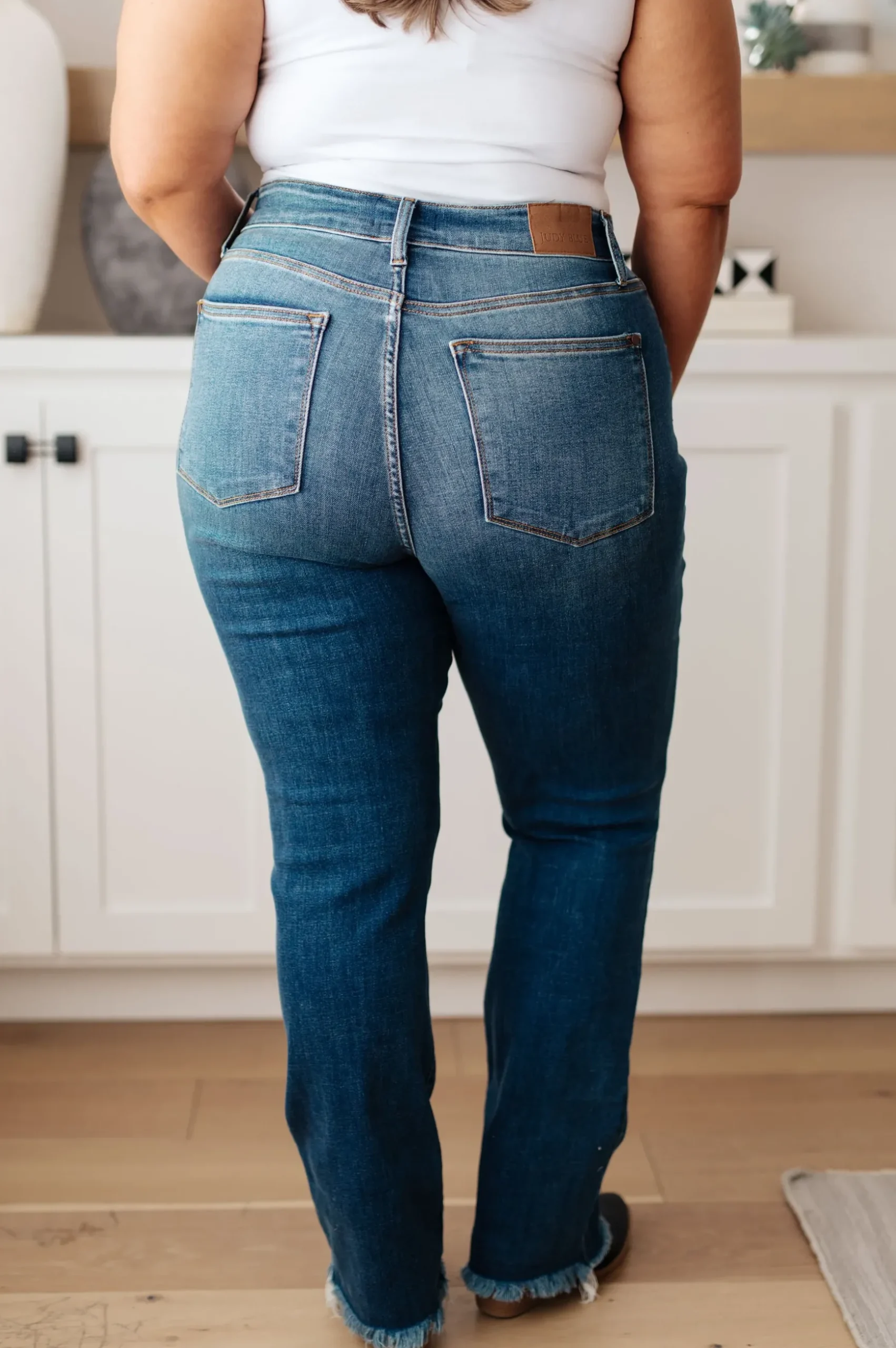 Morgan High Rise Distressed Straight Jeans by Judy Blue