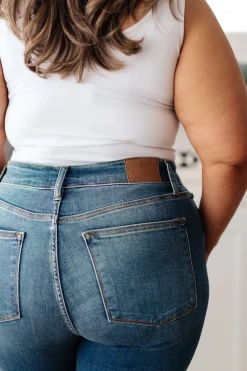 Morgan High Rise Distressed Straight Jeans by Judy Blue