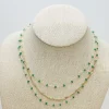 Multi Layered Glass Beaded Necklace - Green