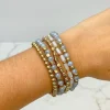 Multi Strand Gray & Gold Bracelet Stack