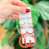 Multi-Beaded Hoop Earring Set - Pink