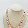 Multilayered Gold & Silicone Chain Necklace - Multi