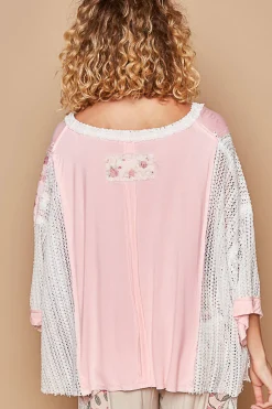 Multi-Texture Pocket Top by POL - Pink