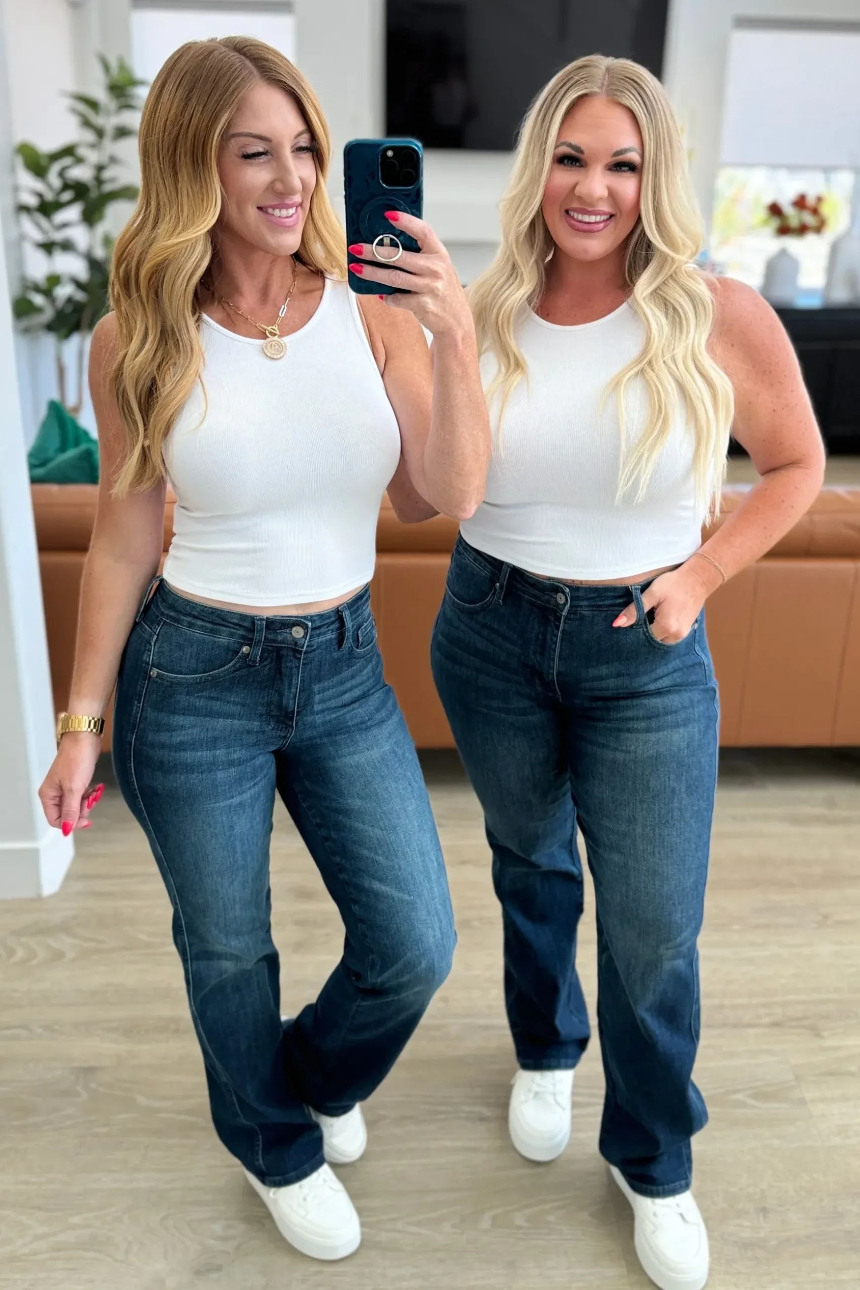 Muriel Mid Rise Control Top Classic Straight Jeans by Judy Blue