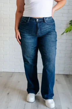 Muriel Mid Rise Control Top Classic Straight Jeans by Judy Blue