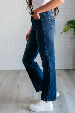 Muriel Mid Rise Control Top Classic Straight Jeans by Judy Blue