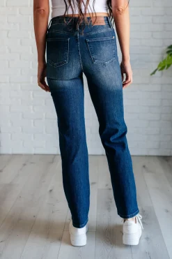 Muriel Mid Rise Control Top Classic Straight Jeans by Judy Blue