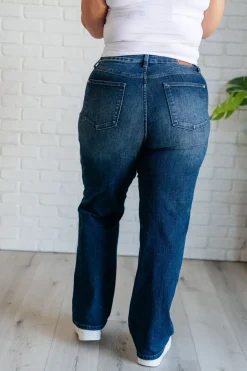 Muriel Mid Rise Control Top Classic Straight Jeans by Judy Blue