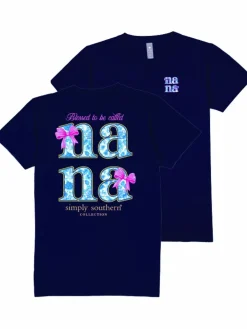 'Nana' Blue Rose & Bows Short Sleeve Tee by Simply Southern