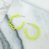 Neon Chainlink Hoop Earrings - Yellow