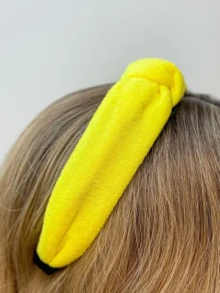Neon Terry Knotted Headband - Yellow