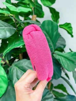 Neon Terry Knotted Headband - Pink