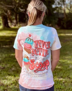'Never Settle For Just One Scoop' Tie Dye Short Sleeve Tee by Simply Southern