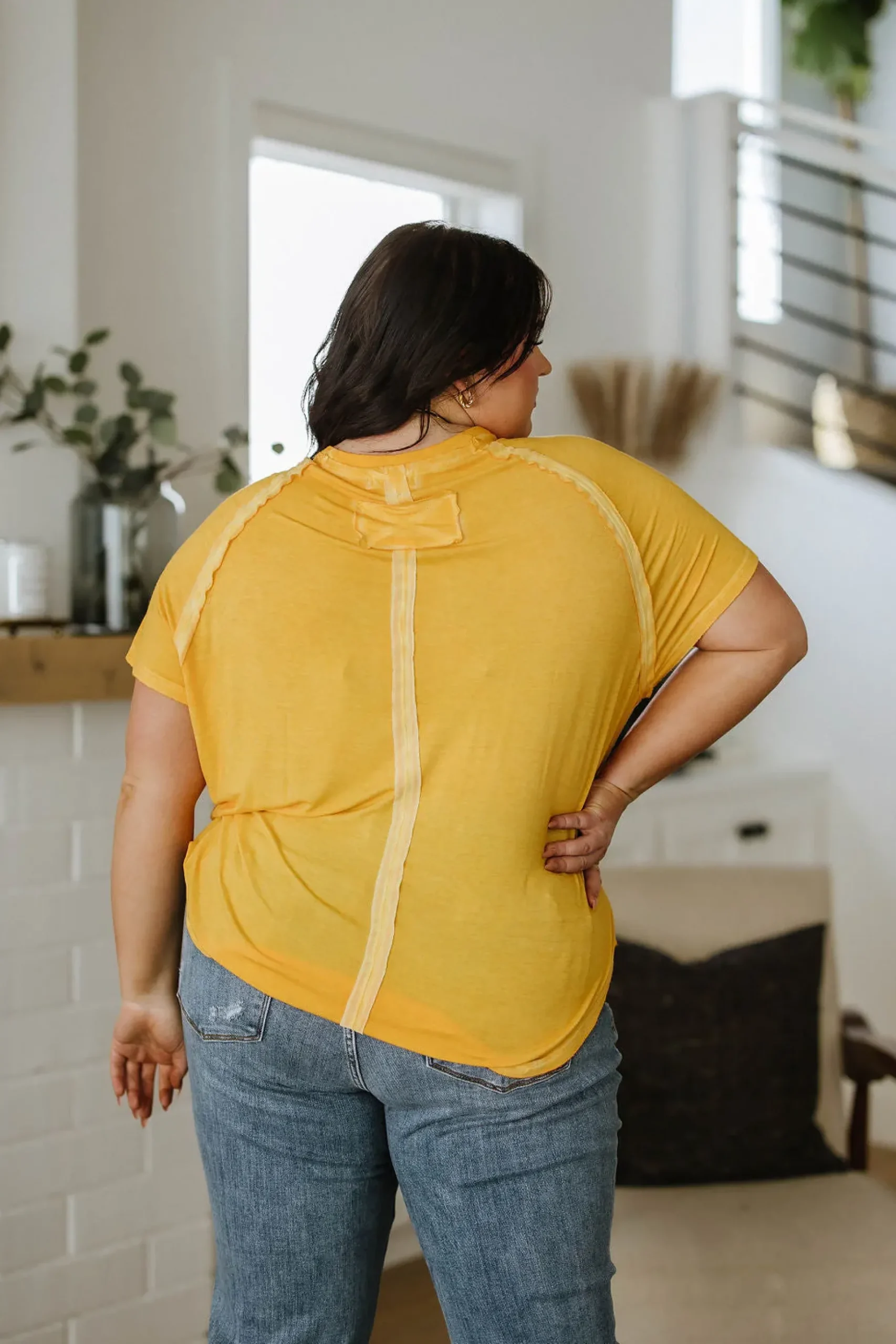 New Edition Mineral Wash T Shirt Yellow