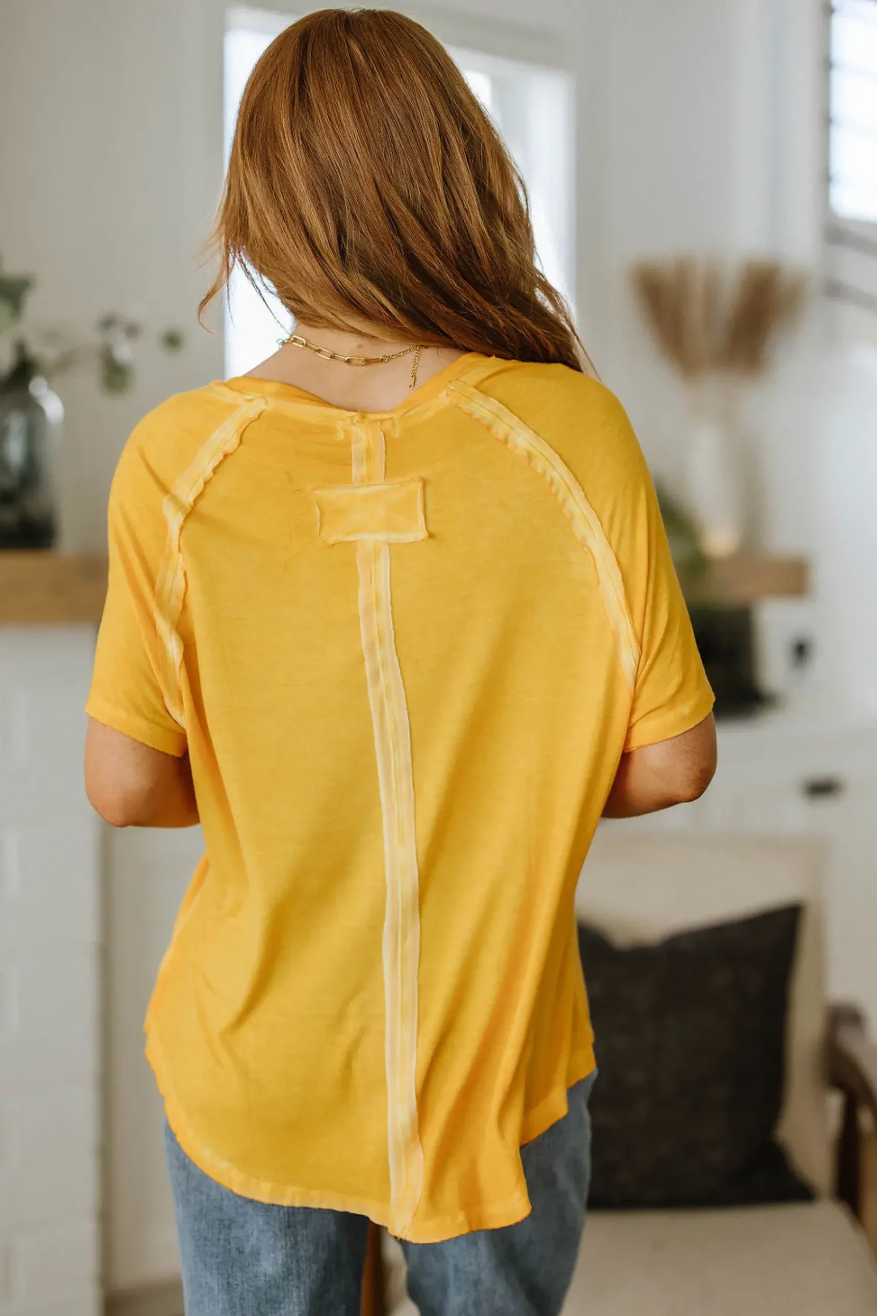 New Edition Mineral Wash T Shirt Yellow