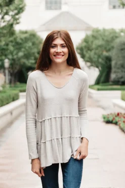 Nicely Done Tiered Top in Gray