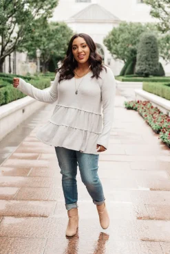 Nicely Done Tiered Top in Gray