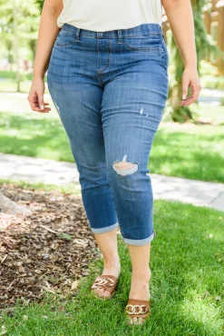 Nikki Mid-Rise Destroyed Boyfriend Jeggings by Judy Blue