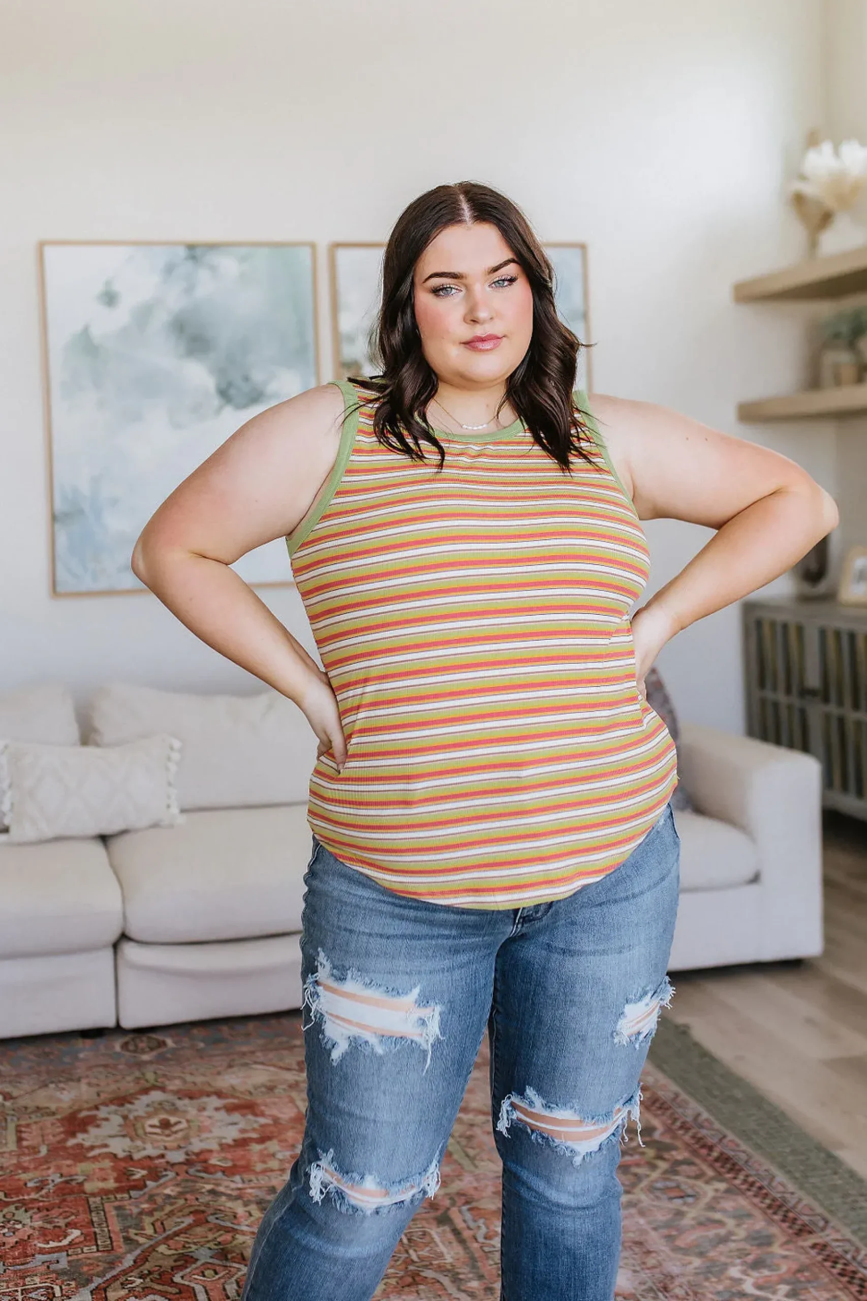 Now and Forever Striped Tank