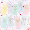 Numbers & Shapes Confetti Pearl Cake Toppers