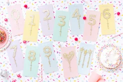 Numbers & Shapes Confetti Pearl Cake Toppers