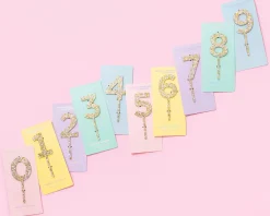 Numbers & Shapes Confetti Pearl Cake Toppers