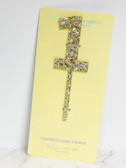 Numbers & Shapes Confetti Pearl Cake Toppers