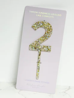 Numbers & Shapes Confetti Pearl Cake Toppers