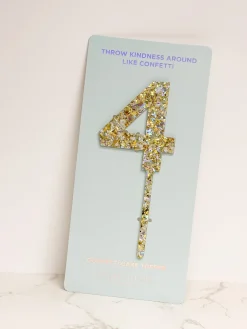 Numbers & Shapes Confetti Pearl Cake Toppers