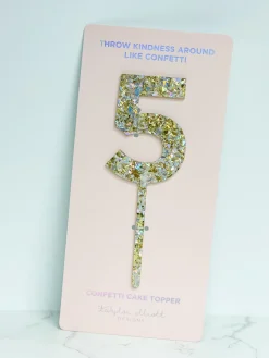 Numbers & Shapes Confetti Pearl Cake Toppers
