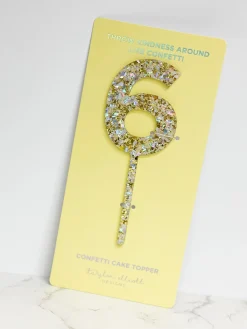 Numbers & Shapes Confetti Pearl Cake Toppers