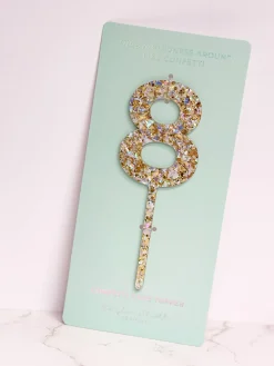 Numbers & Shapes Confetti Pearl Cake Toppers