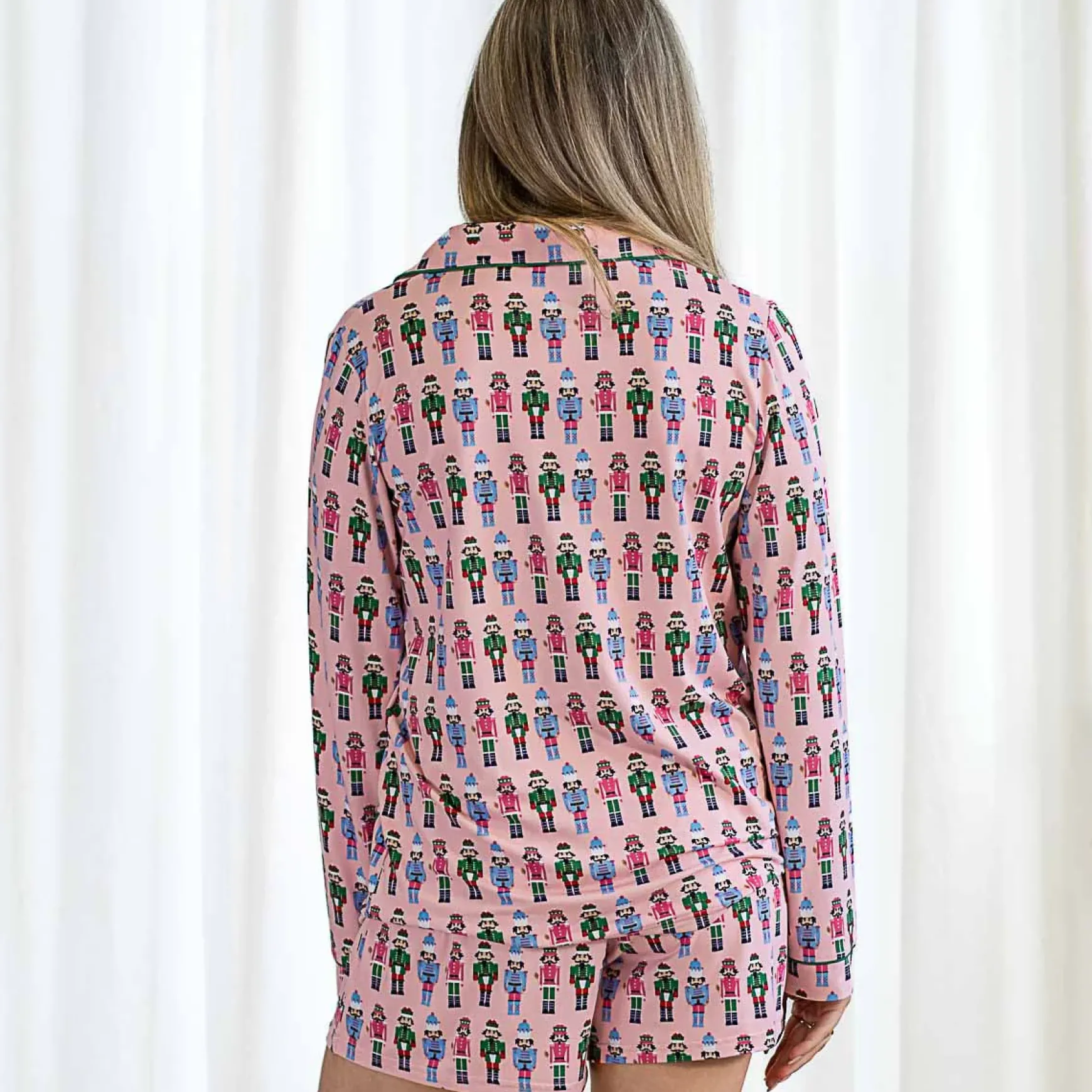 Nutcracker March Long Sleeve Button Up Sleep Shirt