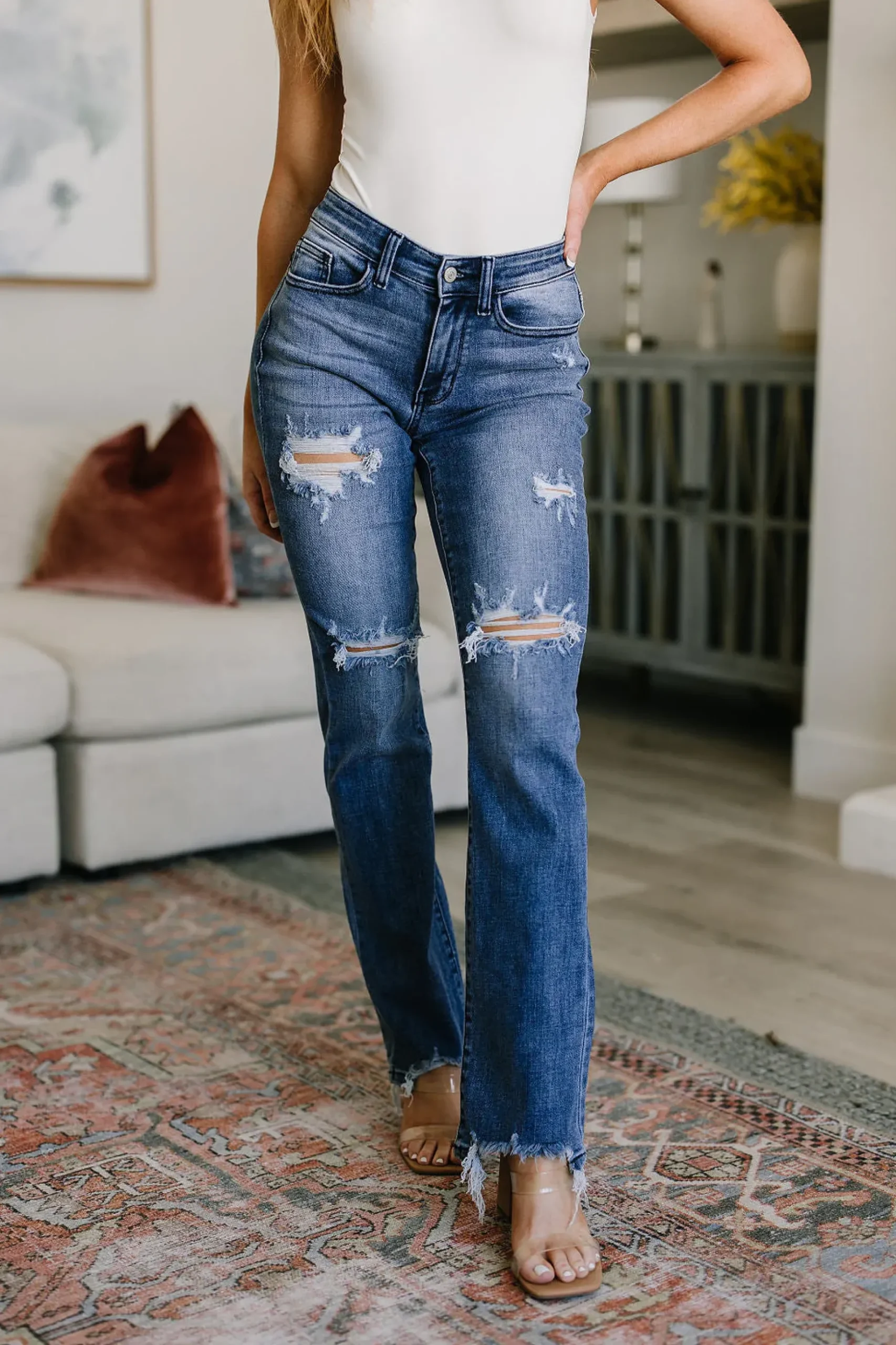 O'Hara Destroyed Straight Jeans by Judy Blue