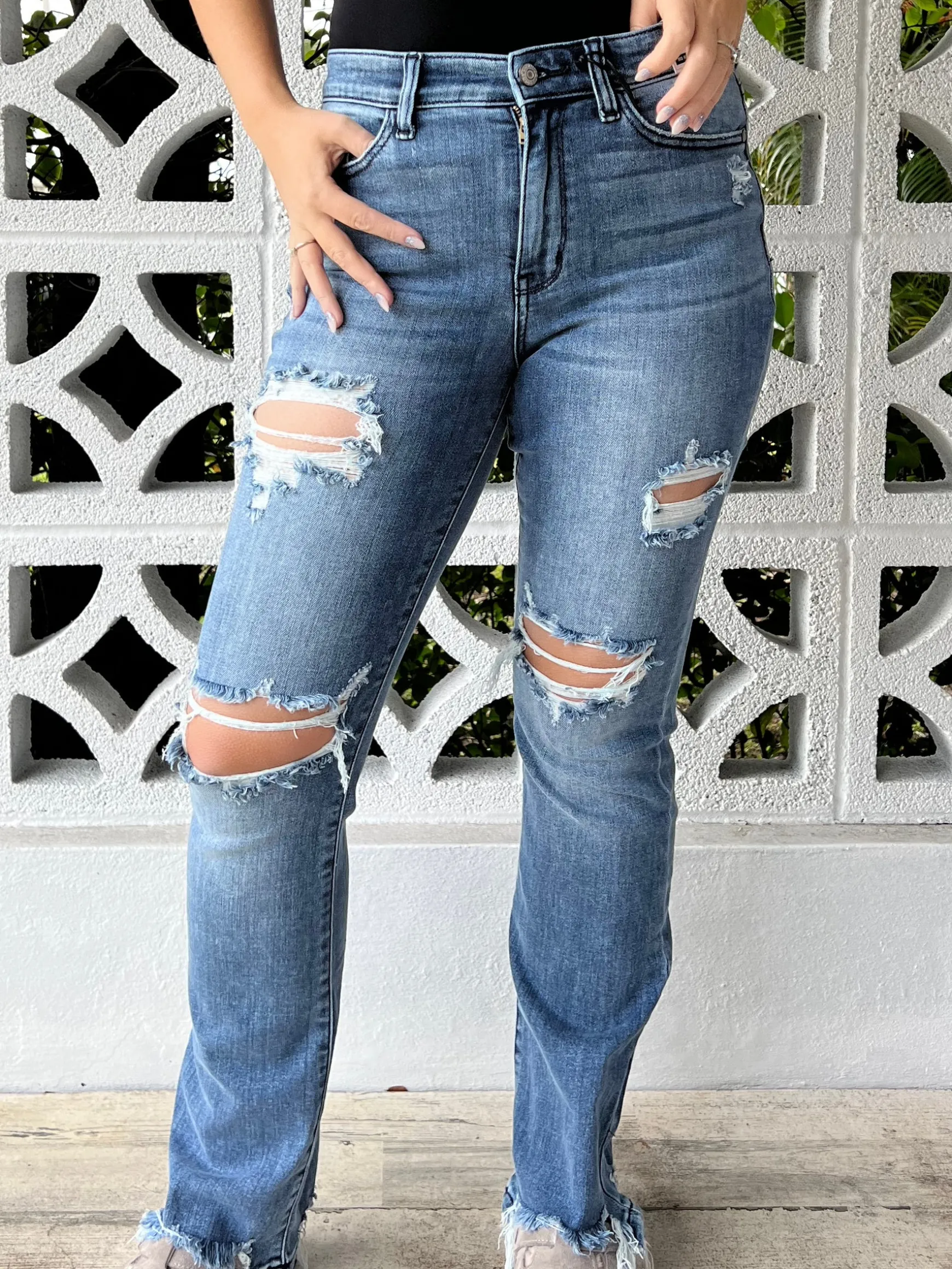 O'Hara Destroyed Straight Jeans by Judy Blue