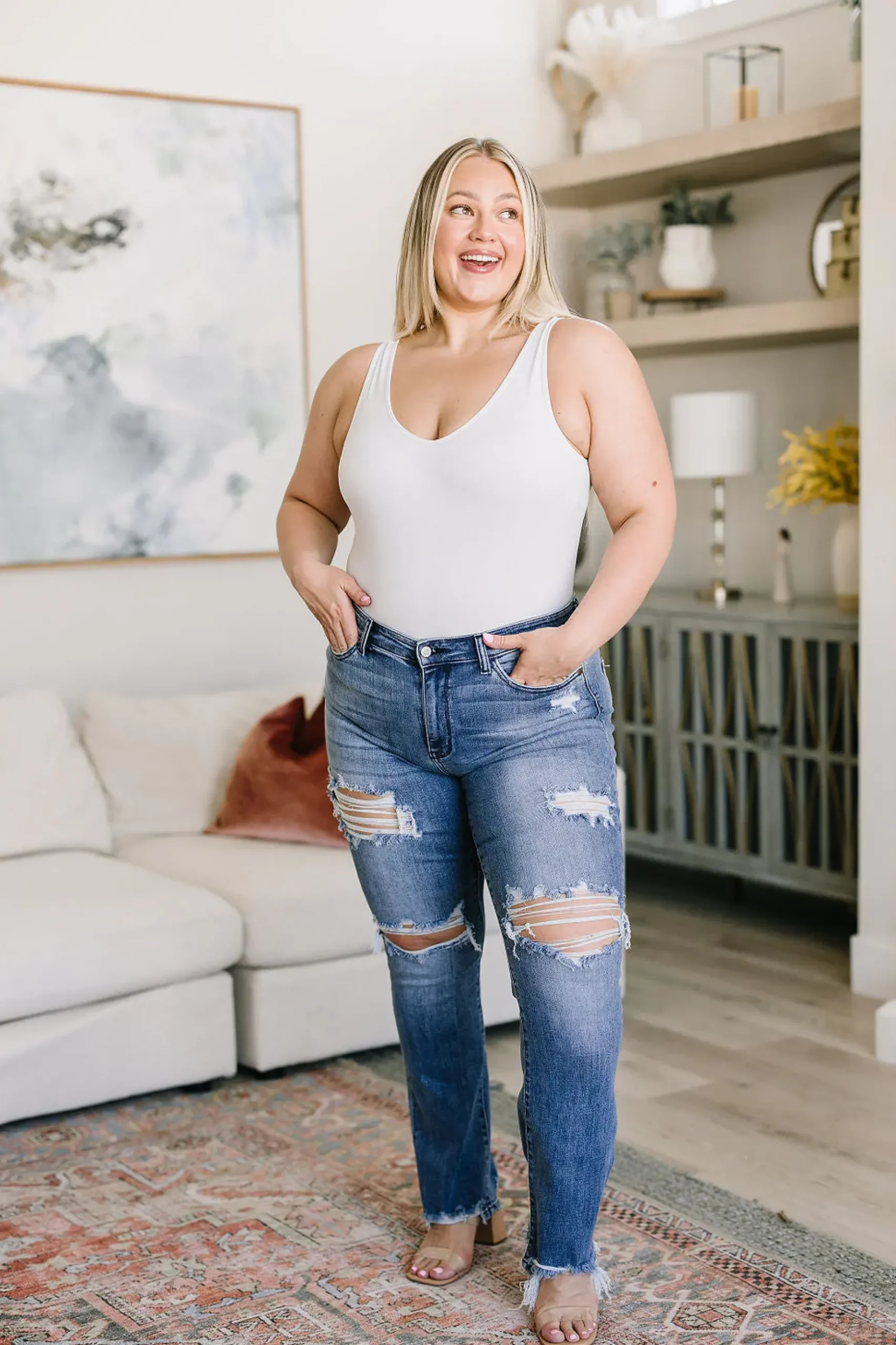 O'Hara Destroyed Straight Jeans by Judy Blue