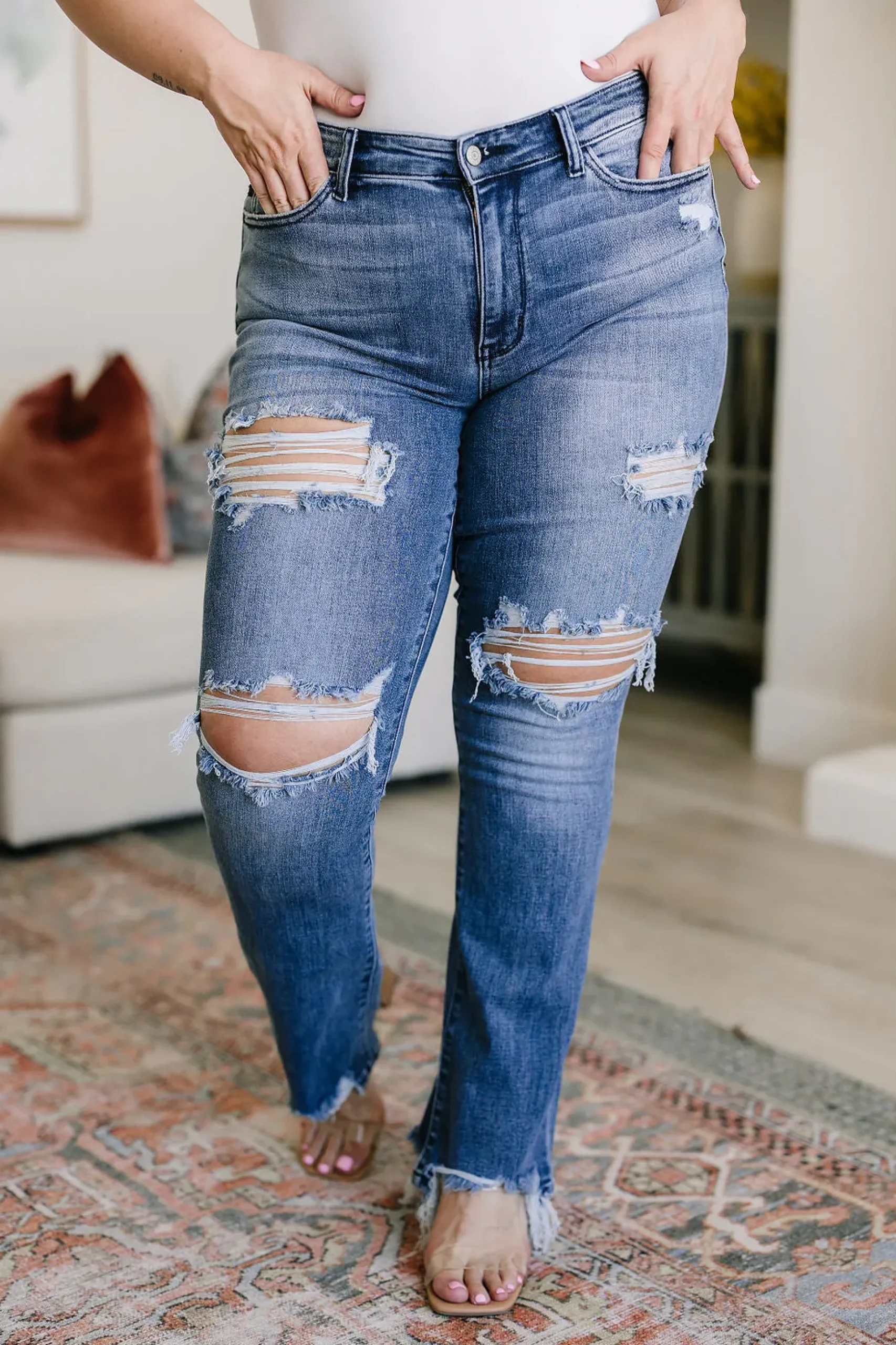 O'Hara Destroyed Straight Jeans by Judy Blue