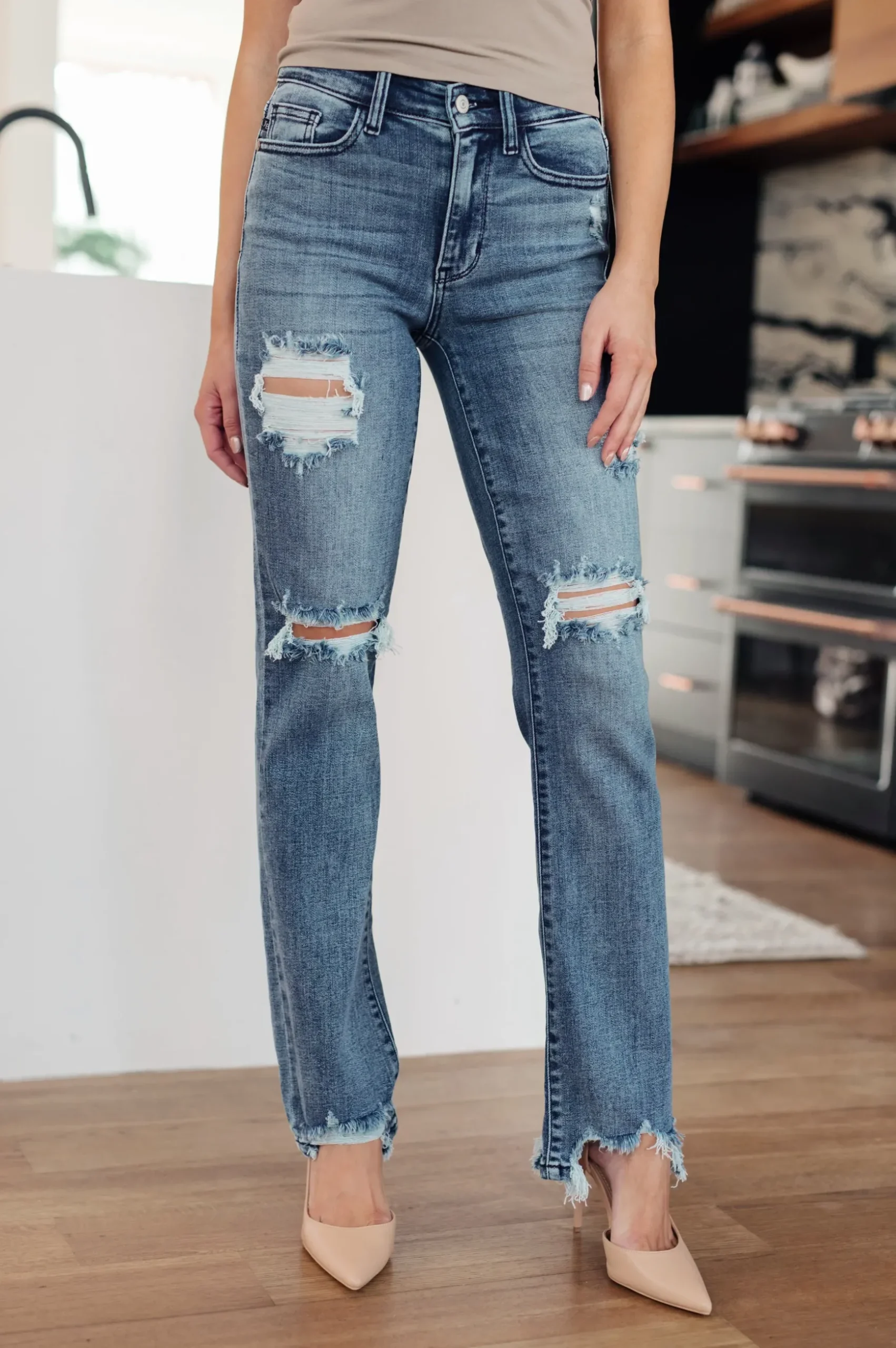 O'Hara Destroyed Straight Jeans by Judy Blue