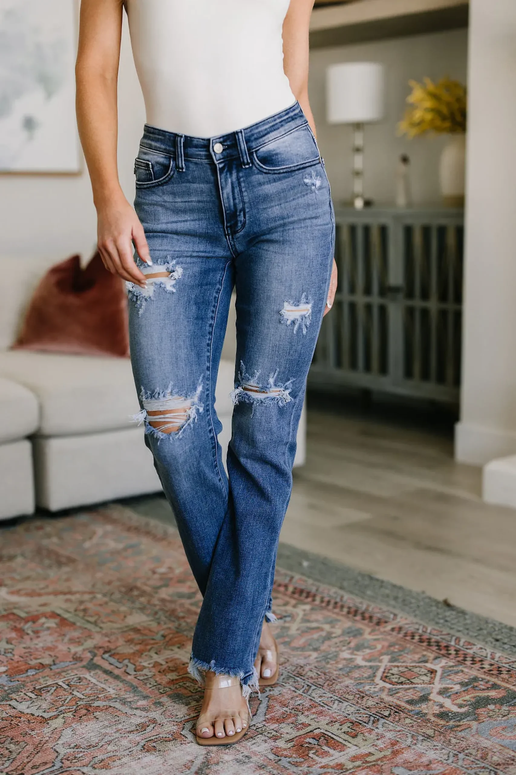 O'Hara Destroyed Straight Jeans by Judy Blue
