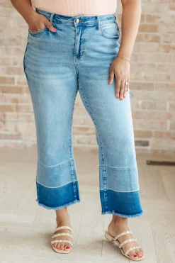 Olivia High Rise Wide Leg Crop Jeans by Judy Blue in Medium Wash