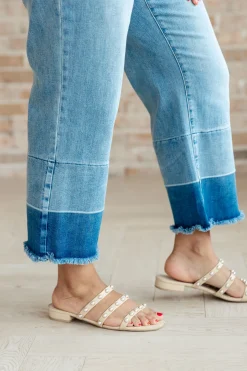 Olivia High Rise Wide Leg Crop Jeans by Judy Blue in Medium Wash