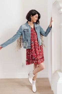 On The Fringe Jacket in Denim