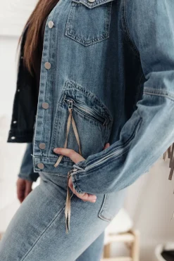 On The Fringe Jacket in Denim
